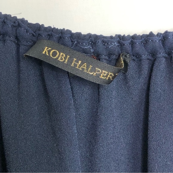 KOBI Halperin Navy blue tiered, pablum him off the shoulder, mini dress - Picture 8 of 13
